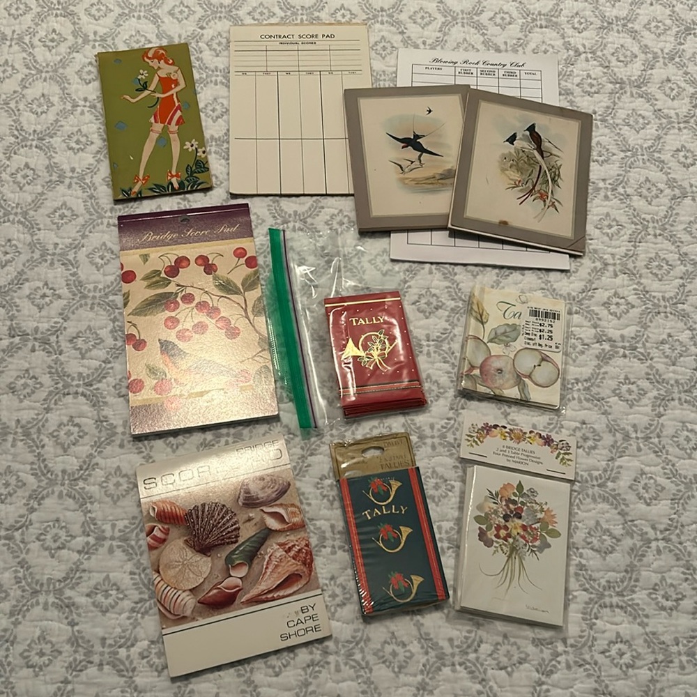 Lot of Vintage Bridge Tally and Score Card Pads